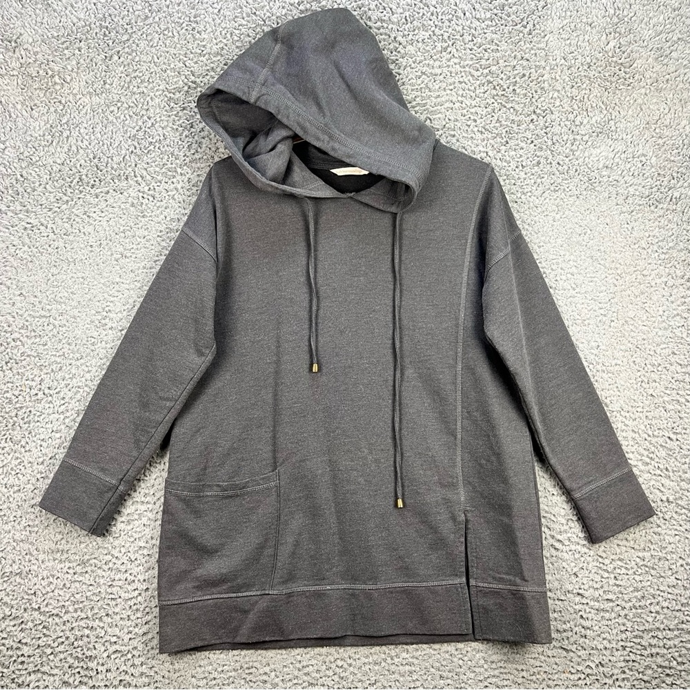 Soft Surroundings Hoodie Womens Petite Small Gray‎ Pullover Sweatshirt Oversized
